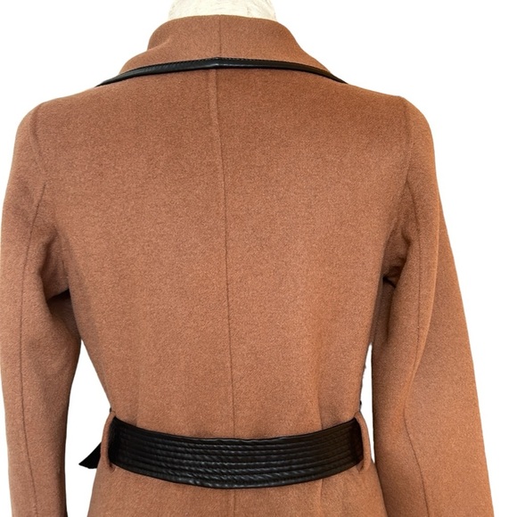 NWOT TAHARI LONG DOUBLE FACE VEGAN TRIM WOOL COAT - Picture 8 of 14